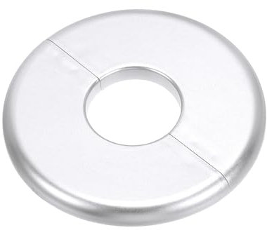 PATIKIL Placa de Cubierta Dividida de Pared 1.36 (34.5mm), 1 Pieza Placa de Escudo Autoadhesiva Redonda de ABS para Cubrir Tuberías de Agua en Cocina Baño Grifo de Brazo, Plateado