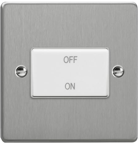 Varilight 10A Fan Isolating Switch (3 Pole) Brushed Steel