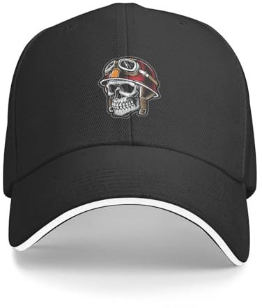 Sandwich Hats Skull Wearing Vintage Helmet Sun Visor Hat Uv Protection Peak Cap Sun Protection Dad Hat for Climbing Outdoor Walking