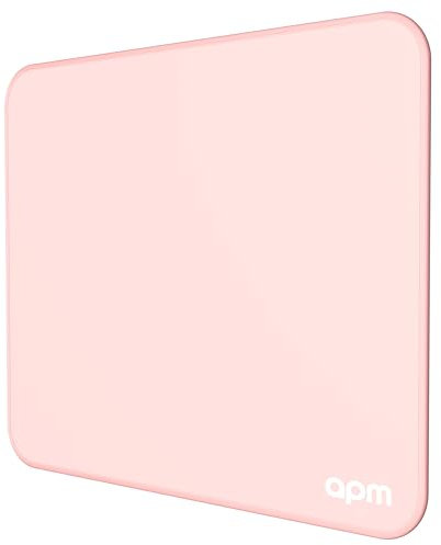 APM Alfombrilla de ratón, Mousepad para Oficina, 25 x 21 x 0,3 cm, Base de Goma Antideslizante, Lavable, Bordes Tejidos duraderos para ratón óptico, láser, Gaming, Oficina, Rosa, 571274