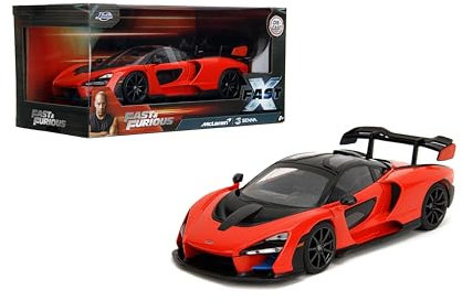 Jada Toys McLaren Senna - Fast & Furious Druckguss-Fahrzeug im Maßstab 1:24 - Detaillierter Innenraum, zu öffnende Motorhaube, Türen und Kofferraum - Sammlerstück, Modellauto für Kinder ab 8 Jahren,