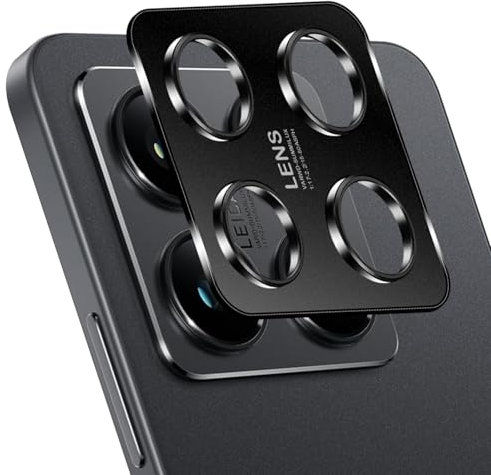 HeeYeal Pellicola Fotocamera per Xiaomi 14T 5G, Anti Graffio Metallo Alluminio Telaio Protezione Lente Pellicola, Pellicola Protettiva Protettore Obiettivo Fotocamera per Xiaomi 14T 5G - Nero