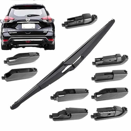 AUTOZOCO Escobillas limpiaparabrisas coche trasero 32.5 cm, escobilla cristal trasero 32.5 cm, escobilla trasero multi adaptador, Compatible con la mayoría vehículos, Incluye 10 adaptadores