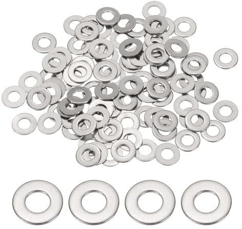 PATIKIL M3x7x0.5mm 304 Stainless Steel Flat Washers, 100 Pcs Round | Metal Washer Small Spacer,for Screws Bolts Nuts Assortment