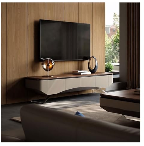 mensole galleggianti Mobile TV moderno con gamba, centro di intrattenimento in legno, console multimediale, mobiletto porta TV for la casa for riporre i contenuti mobile da parete per TV