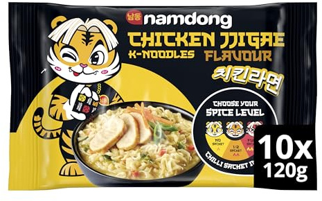 Namdong Chicken Jjigae Noodle Block Korean-style instant noodles with a sachet of chilli mix 10x 120 g
