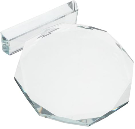Angoily Trofeo de Cristal 110 Mm, Placa de Premio de Reconocimiento de Vidrio, Premio Conmemorativo para Empleados, Placa de Cristal para Oficina y Logros Profesionales