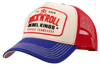 King Kerosin Rebel Kings Cap Basecap Baseballcap Curved Brim Truckercap Meshcap Herren - Snapback, mit Schirm, Schirm Frühling-Sommer Frühjahr