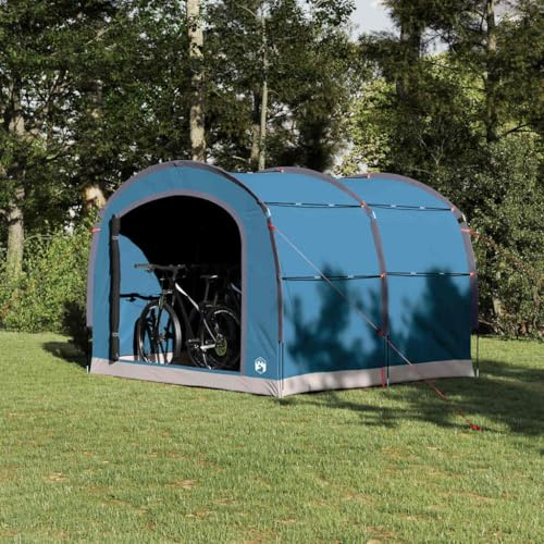 Fahrrad-Zelt mit Dach aus blauem wasserdichtem Polyester 268 x 240 x 191 cm, kompakte Aufbewahrung für Outdoor und Garten mit Tragetasche, Luftentlüftung, wetterfest und platzsparend