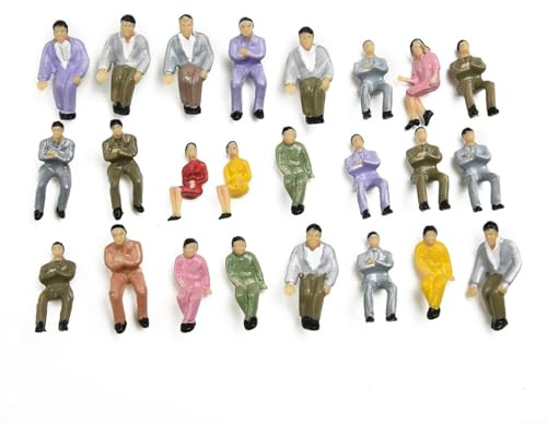 ComfyHarbor 1:50 Maßstab sitzende Modell-Personenfiguren, für 0-Spur-Eisenbahn-Layouts, sitzende Passagiere aus Kunststoff für Sandtisch-Szenen-Dekoration und DIY-Hobby-Projekte