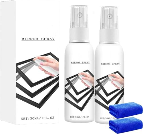 Nano Coat One-Way Mirror Spray,Reflective Window Spray for Home & Car,Privacy Window Tint Film Sprays,Glass Reflective Coating Spray for Windows and Car Rearview Mirrors, Streak-Free Shine (2 Pcs)