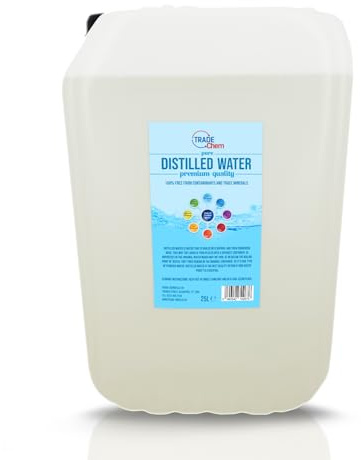 Pure Chem Distilled Water Ironing Water - CPAP Machines, Steam Irons | 25L Purified distilled water for CPAP machines, steam irons, batteries, radiators, cleaning, cosmetics and plants