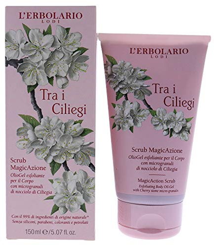 L'Erbolario TRA I CILIEGI Körperpeeling-Öl-Gel m. Mikrogranulat a. Kirschkernen 1, 1er Pack (1 x 150 ml)