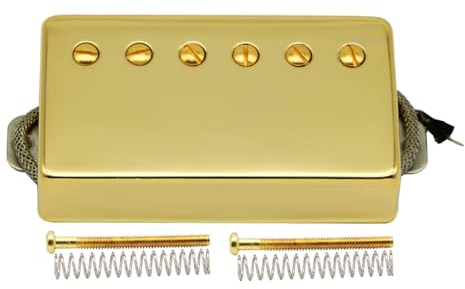 FLEOR Alnico5 Gitarren-Humbucker-Tonabnehmer Goldene Hals-Tonabnehmer Kompatibel mit Gitarrenparts im LP-Stil