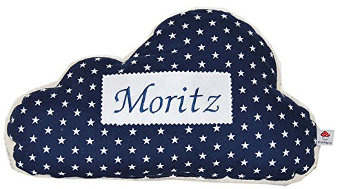 Wolkenkissen personalisierbar (Farbe wählbar) von Glückspilz (Dunkelblau)