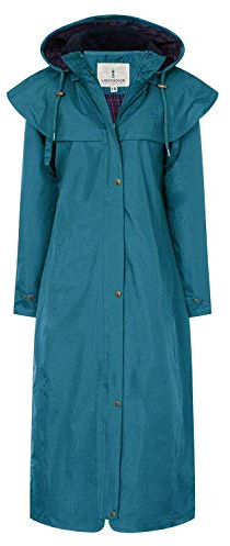 LightHouse Outback Women's Full-Length Waterproof Raincoat - Lightweight, Durable, Stylish - Perfect for Outdoor Adventures - Deep Sea - 16