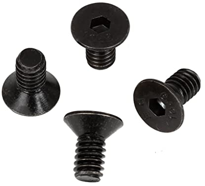 Photecs® 4x Senkkopf-Schrauben UNC 1/4 Zoll-Gewinde, Gewindelänge 8mm, Kameraschrauben (1/4 12.5 mm Innensechskant)
