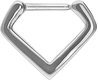 PIERCINGLINE Chirurgenstahl Clicker V-Form Piercing für Septum Tragus Helix Silberfarben