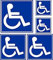 Bearn 5X Autocollants Sticker Handicapé Voiture Porte Handicap Parking Toilette WC Panneau