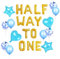 JeVenis 15 PCS Half Way To One Luftballons 1/2 Geburtstag Dekorationen Half Way To One Geburtstag Party Zubehör Blaue Luftballons Dekorationen