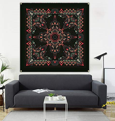 Fondo negro, tela, pintura, banderas, decoración de salón, fondo de sofá, 600d4 botones, 100 x 100 cm.