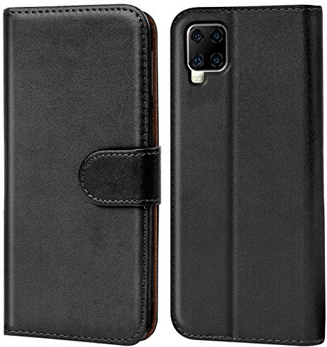 Verco Handyhülle für ZTE Axon 11 Hülle, Bookcase Tasche Flipcover für ZTE Axon 11 Case [Kartenfächer/Aufstellfunktion], Schwarz