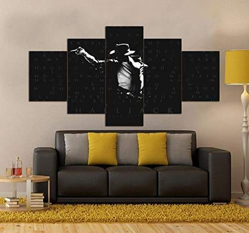 104Tdfc 5 Teilig Leinwanddrucke,Modulare Wandkunst Wandaufkleber Michael Jackson 5 Teiliges Bilder 150X80Cm Vlies Leinwandbild