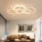 HYKISS LED-Deckenleuchte 86W Modern Dimmbar 6 Ringe Deckenlampe Metall-Acryl Runde Kronleuchter Wohnzimmer Küche Schlafzimmer Büro Kinderzimmer Lampe Beleuchtung,Mit Fernbedienung,Ø115CM,Weiß