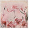 Fototapete Shabby Chic Collage Flamingo Wandtapete Quadrat 192 x 192cm