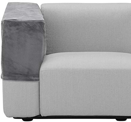IMIKEYA 2Pcs Universal Sofa Armlehne Abdeckung Elastische Armlehne Schutz Solid Farbe Armlehne Tuch (Grau)