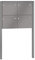 RENZ/Basic B / 4er Freistehende Briefkastenanlage Standbriefkasten/RAL-Farbe 9007 Volumen 12 L/zum Einbetonieren/Dein-Briefkasten.de