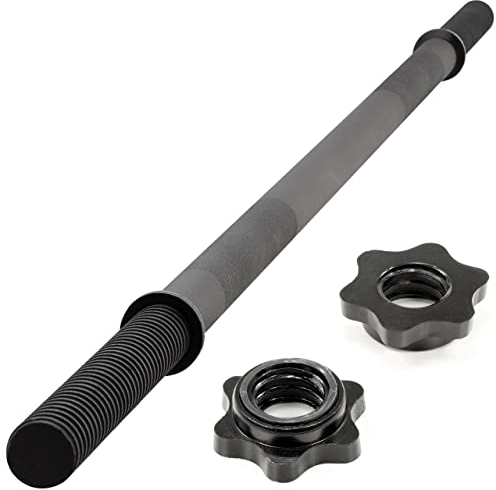 MAXXIVA Hantelstange 140 cm Langhantelstange Krafttraining Zugstange schwarz Sternverschluss Workout Bodybuilding Fitness Gewichtheben