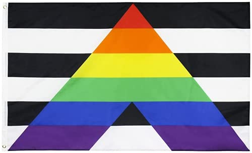 Gay Straight Alliance Regenbogen-Flagge Pride Ally Banner GSA Fortschritt 90x150cm Pride Month Parade LGBTQIA Gay Lesben BI Wand Outdoor Hanging Decoration Party Favor Supplies UV Fade Resistant