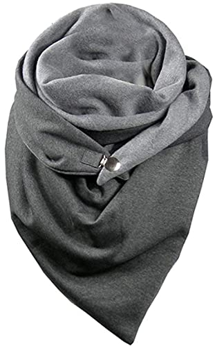 Niwicee Schal Dreieck Damen Shawl Button Knopf Dreieckstuch Streifen Warm Soft Gemustert Einfarbig Herbstschal Winterschal Herbst Winter Gift HalstüCher Frauen(Multicolor-12, 1PC) W4GY