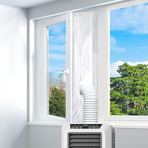 LYUNIT 300CM Fensterabdichtung für Mobile Klimageräte, Klimaanlagen, Wäschetrockner, Ablufttrockner, Hot Air Stop zum Anbringen an Fenster, Dachfenster, Flügelfenster Klimaanlage