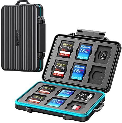 ORICO 24 Slot SD Card Case Holder - Waterproof, Shock Resistant Memory Card Storage Organizer Box with Labels