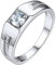 ChicSilver 925 Silber Ring für Herren Männer Siegelring mit Runden Zirkonia 5mm Bandring in Größe 57 für Valentinstag Geburtstag Muttertag