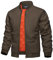 KEFITEVD Übergangsjacke Herren Stehkragen Wattiert Polyester Herbstjacke mit Reißverschluss Military Jacke mit Innentasche Kaffee 2XL