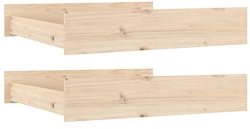 vidaXL 2X Cajones de Cama Gaveta Somier Almacenamiento Caja Accesorio de Dormitorio Habitación Organizador Muebles Madera Maciza de Pino