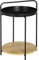 HOMCOM Beistelltisch Couchtisch Sofatisch mit Griff 2 abnehmbaren Tablett Metallgestell für Schlafzimmer Wohnzimmer Industrie-Design Stahl Spanplatte Schwarz+Natur 43,5 x 42,5 x 60 cm