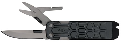 Gerber Gear Lockdown Slim Pry 7-in-1 Keychain Multitool Compact EDC Mini Pocket Knife with Pry Bar, Black