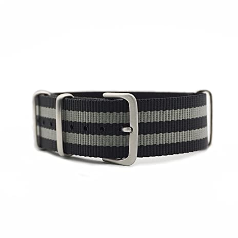 ALMVIS Zulu Nylon NATO Watch Strap 20mm 22mm Uhrenband Fit for James Bond 007 Design Schwarz/Rot/Grün Uhrenband Verwenden Sie Hautfreundliches Material(Bond,20mm)