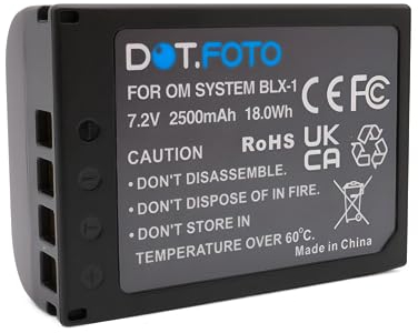 Dot.Foto BLX-1 Premium High Capacity 7.2v / 2500mAh Rechargeable Battery for Olympus OM System OM-1, OM-1 Mark II