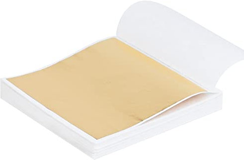 95 Sheets Rose Gold Leaf, Imitation Gold Foil Papers for Arts, Crafts, Furniture, Nail Art, Canvas, Home Decoration, 8x8 cm Rose Gold Leaf Sheets