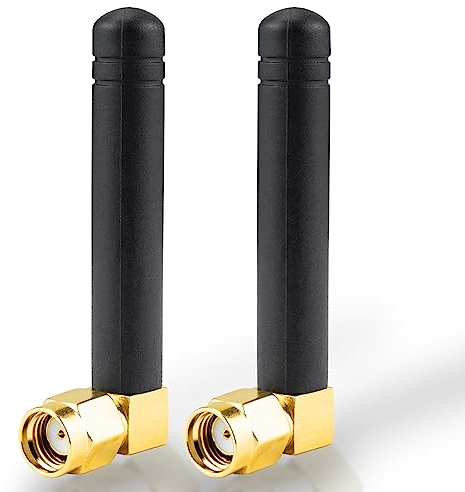 BOOBRIE Antenna WiFi Dual Band 2.4GHz 5.8GHz - Piccola 4.8CM 1.5dBi RP-SMA ad Angolo Retto Omni-direzionale - Mini WiFi Signal Booster Ricevitore di Rete - Confezione da 2