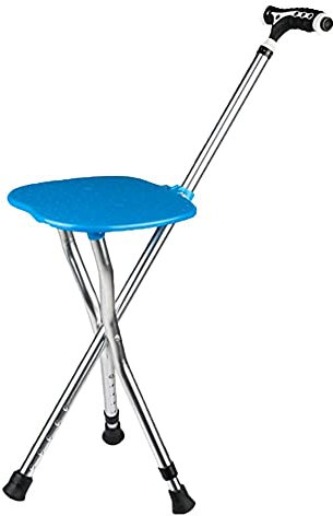 NEAFP Gehstock-Klappsitz, Gehhilfe, höhenverstellbare dreibeinige Klappkrücken aus Aluminiumlegierung, magnetischer LED-Griff, Gehhilfe für ältere Menschen HGCHH