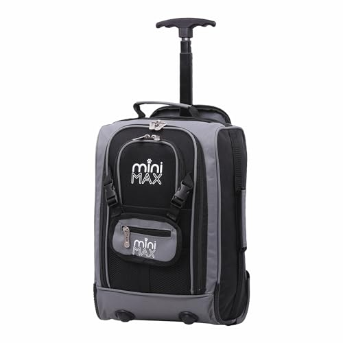 Aerolite MiniMAX Maleta de Cabina Apta para Ryanair, 40 x 20 x 25 cm, 18 L, tamaño máximo, Equipaje de Mano, bajo el Asiento, con Ruedas, Negro., 40.0 x 20.0 x 25.0 cm
