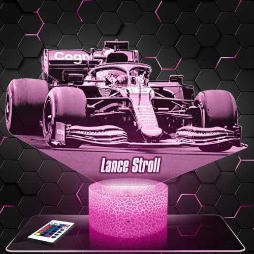 Lampephoto.fr Nachttischlampe - Touch-Nachtlicht Formule 1 Lance.S F1 3D-LED-Lampe Illusion, Geschenkidee Weihnachten Geburtstag Junge und Mädchen Nachttischlampe Kinder- oder Erwachsenenzimmer