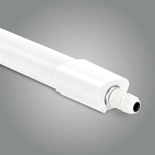 LED Universum Feuchtraumleuchte 150cm IP65 45W 5400 Lumen - 4000K neutralweiß - verknüpfbar - Kellerleuchte Nassraumleuchte Feuchtraum-Wannenleuchte mit Steck-Klemmen L1570xB46xH34mm