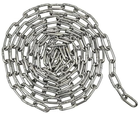 SUS304 Stainless Steel Chain Metal Chain Link Chain Perfect for Anchor Chain, Pet Dog Chain, Camping, Clothes Hanging-Thickness 0.08 inches (2.5mm)- Length 9.8ft (3m)